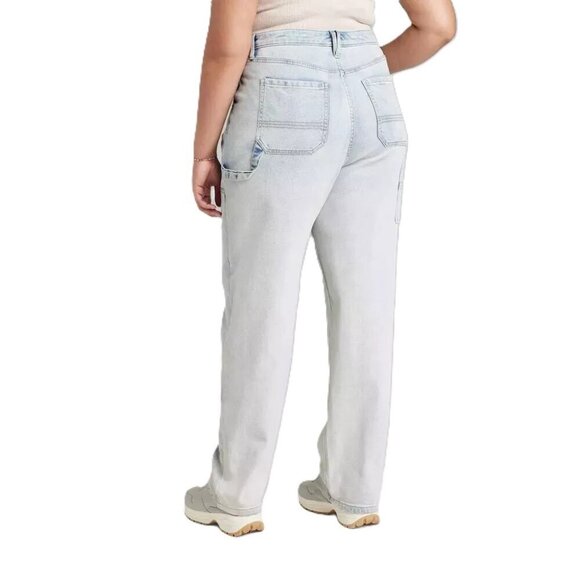 Wild Fable Super High Rise Straight Leg Light Wash Carpenter Jeans -- Size 18 - Picture 4 of 8